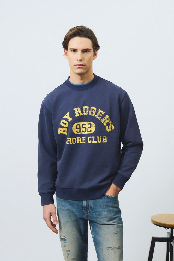 FELPA GIROCOLLO CON STAMPA SHORE CLUB