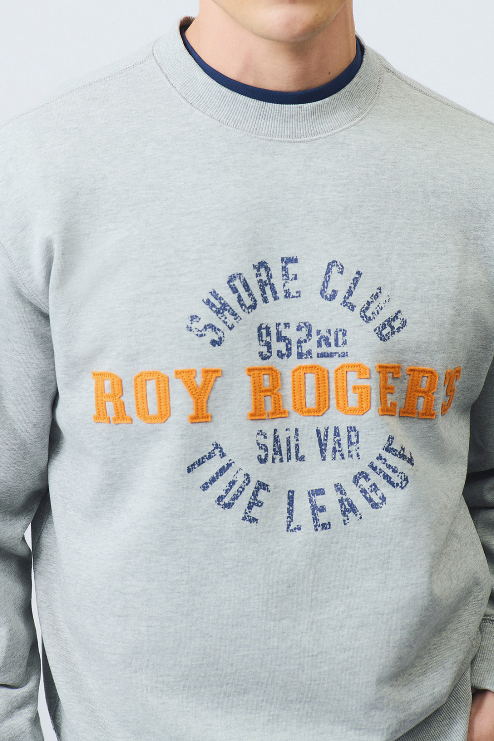 ROY ROGERS: FELPA GIROCOLLO CON STAMPA TIDE LIGUE