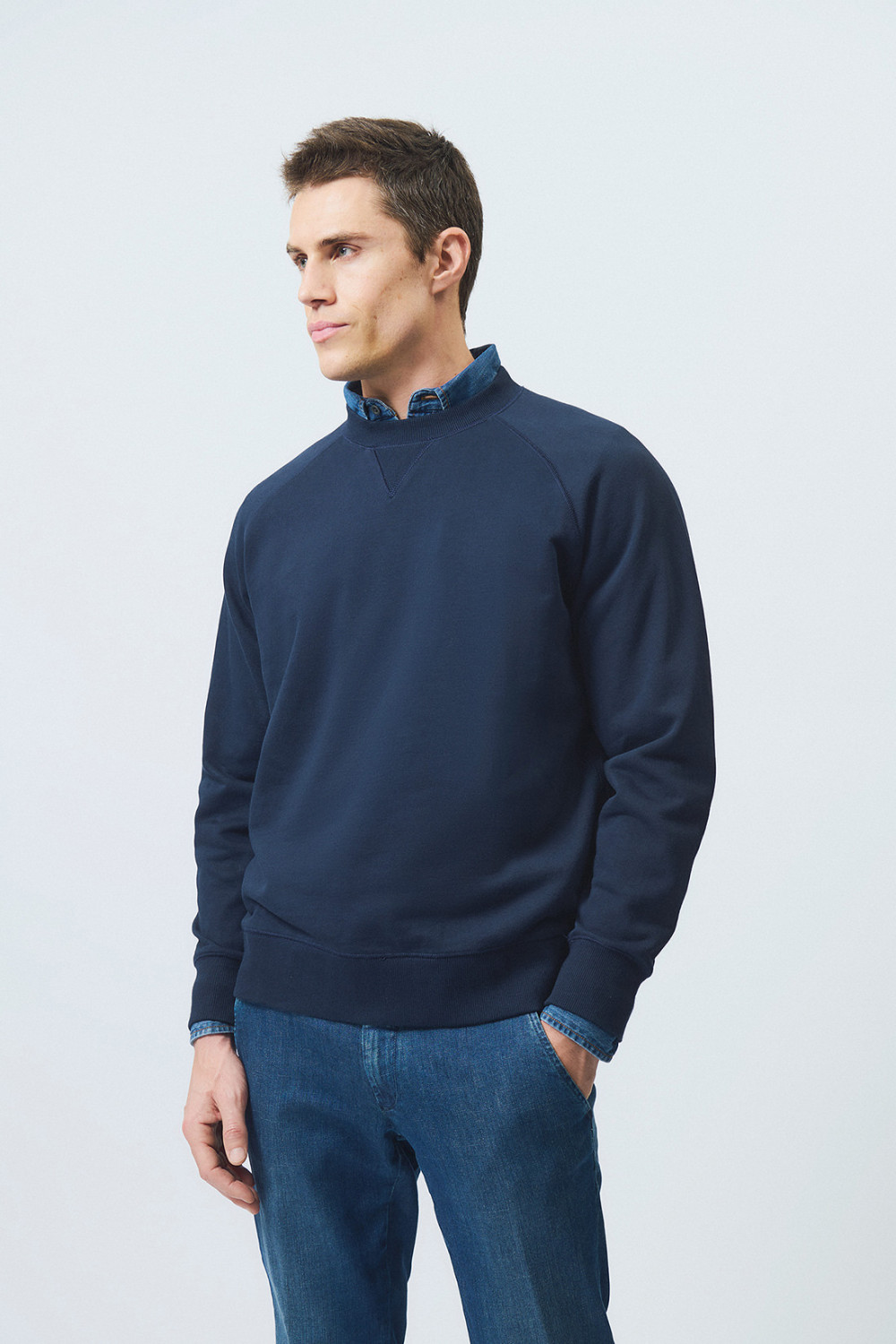 ROY ROGERS: FELPA GIROCOLLO NO BRUSHED