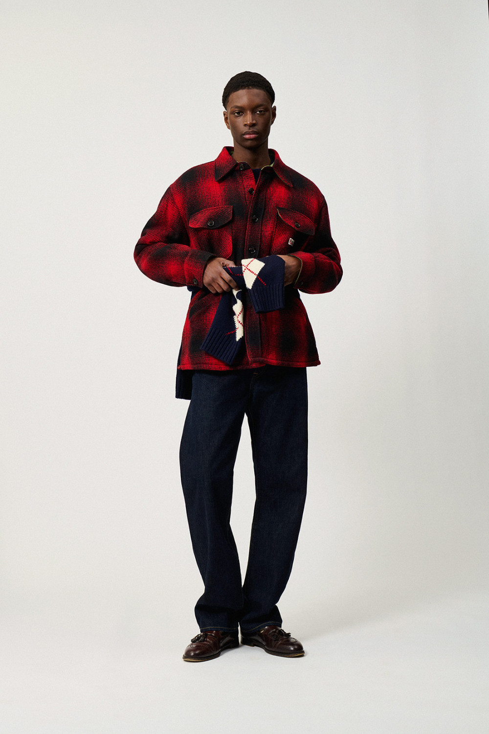 ROY ROGERS: BUFFALO JACKET IN CHECK PRINT WOOL