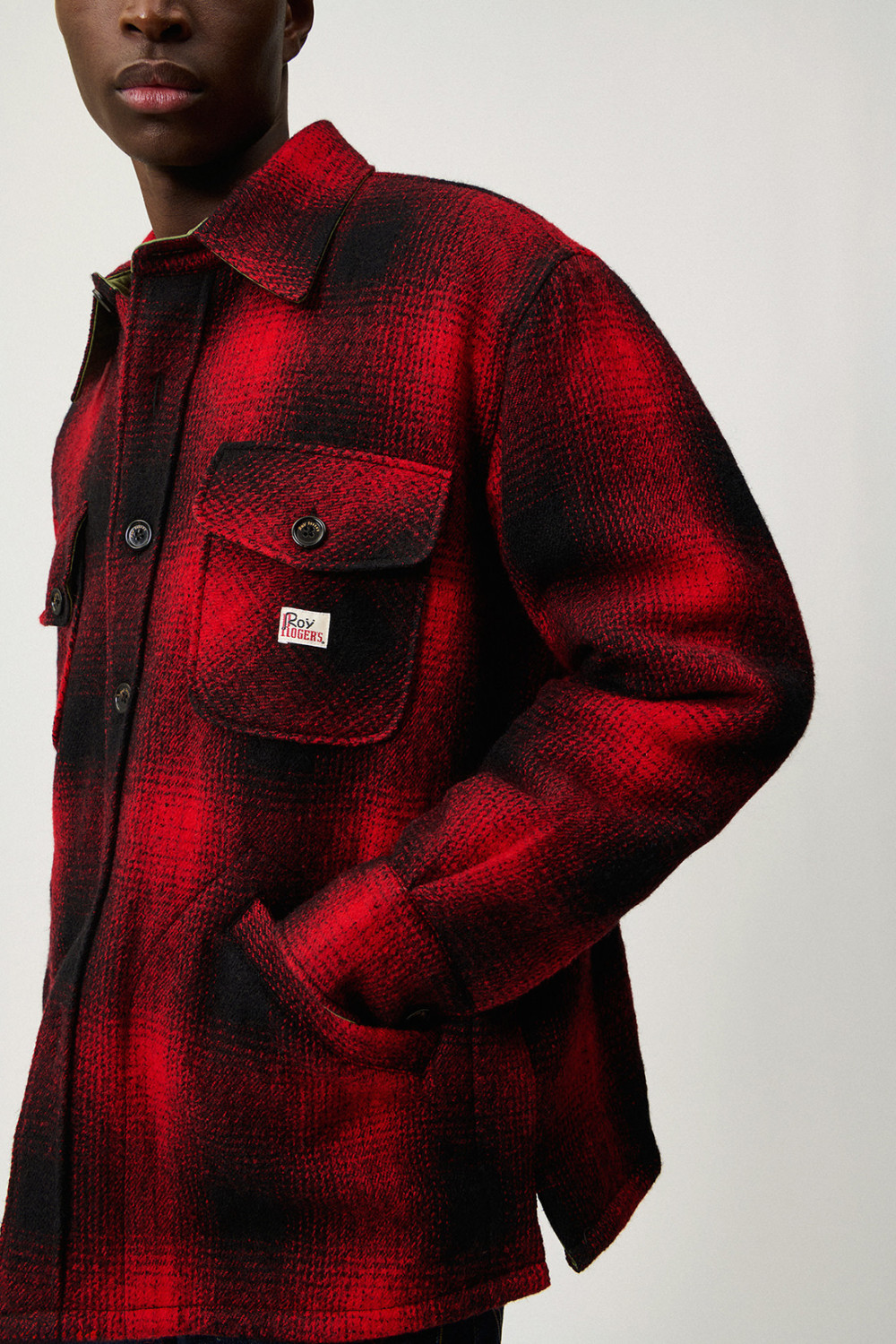 ROY ROGERS: BUFFALO JACKET IN CHECK PRINT WOOL
