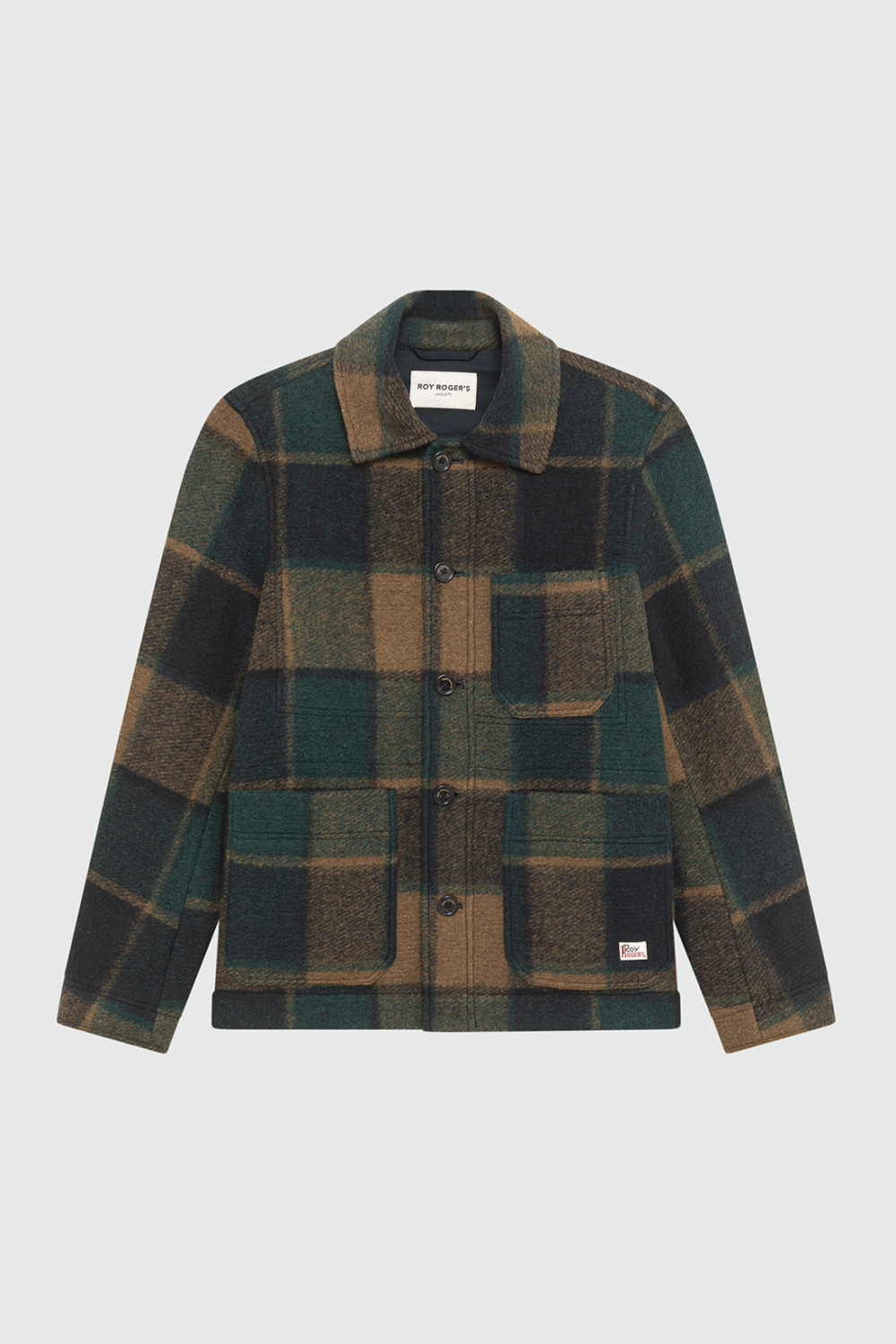 ROY ROGERS: GIACCA FARMER A QUADRI IN MISTO LANA