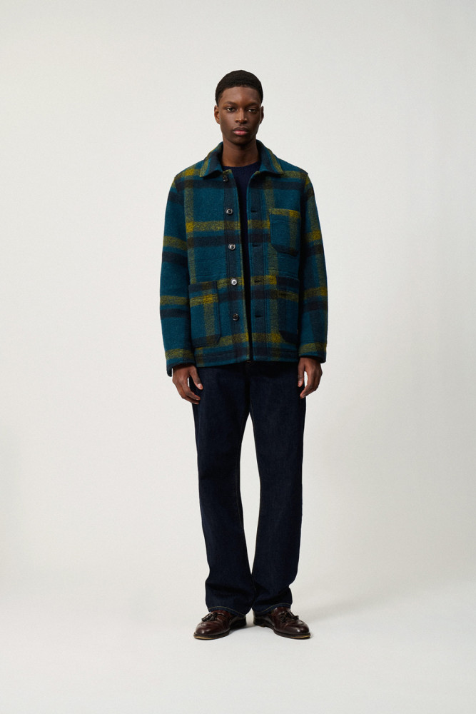 FARMER JACKET IN CHECK PRINT WOOL