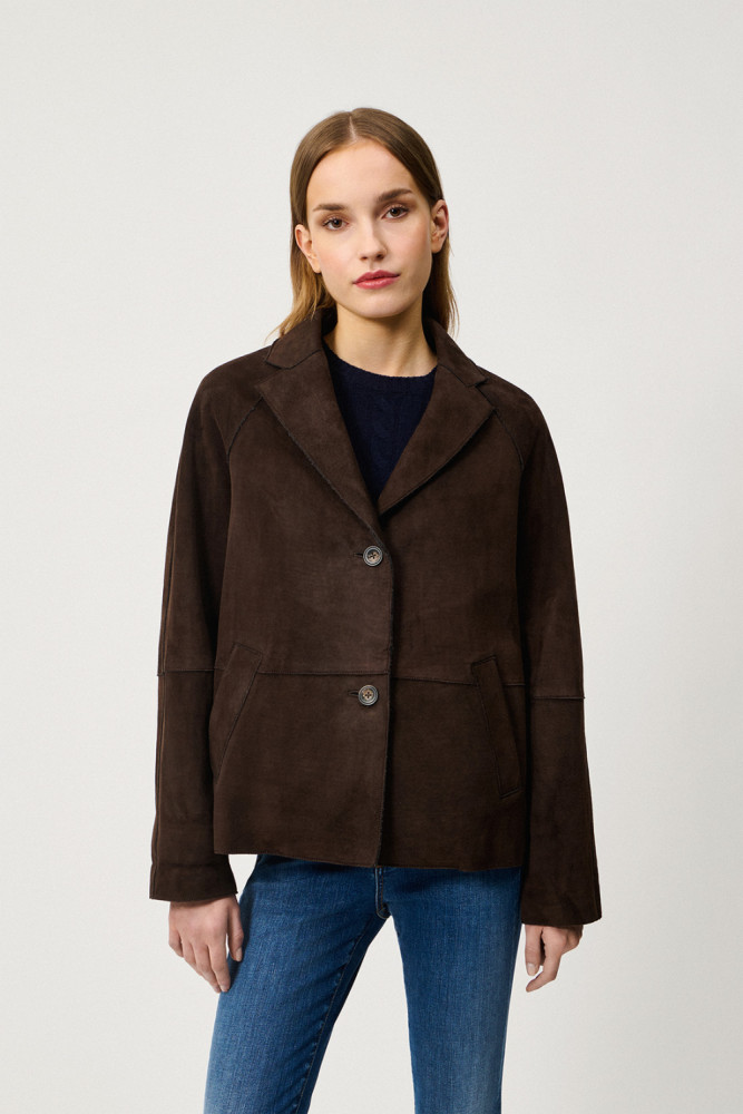 GIACCA PEACOAT IN SUEDE