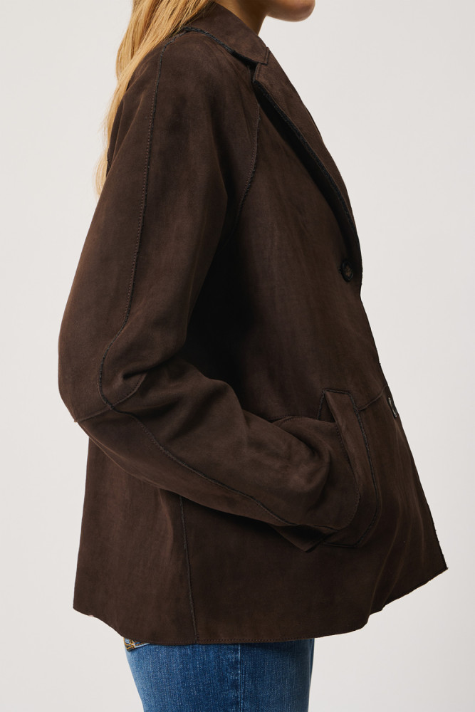 GIACCA PEACOAT IN SUEDE