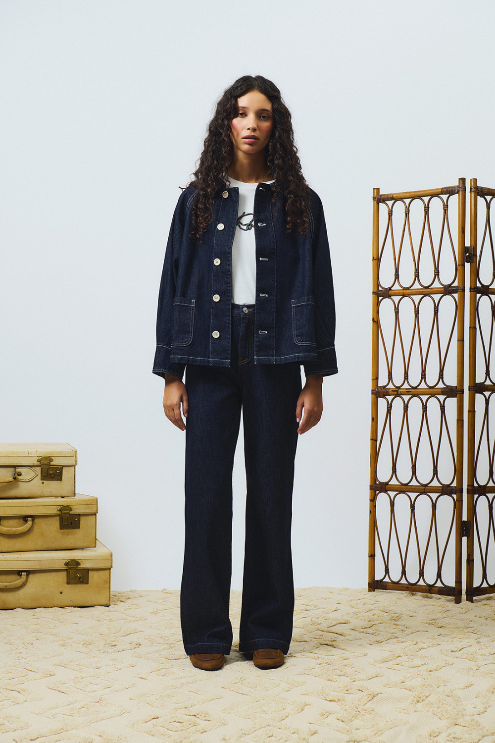 ROY ROGERS: TRAVAIL JACKET IN LIGHT RINSE WASH DENIM