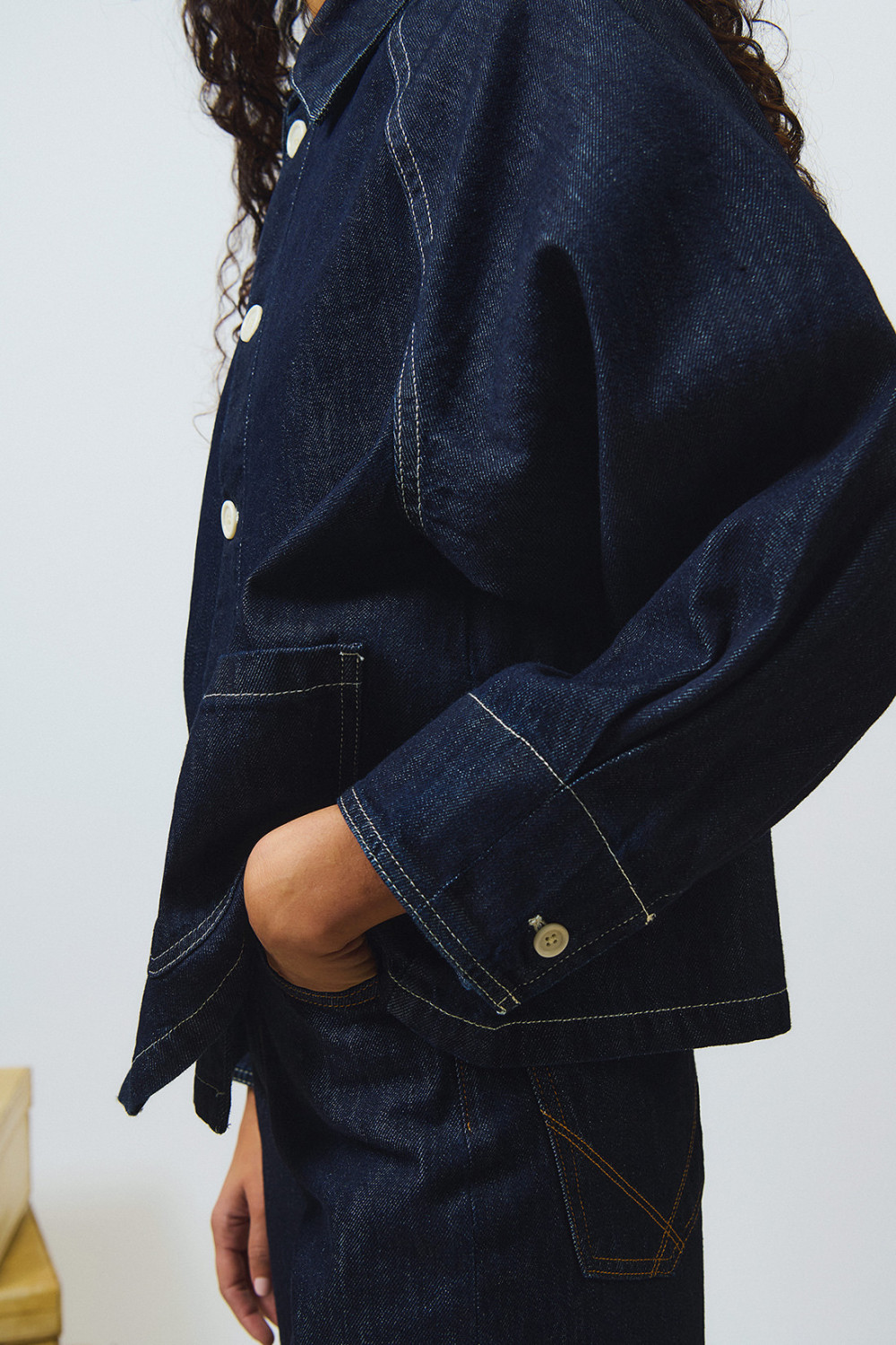 ROY ROGERS: TRAVAIL JACKET IN LIGHT RINSE WASH DENIM