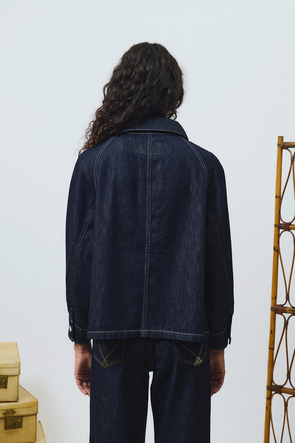 ROY ROGERS: TRAVAIL JACKET IN LIGHT RINSE WASH DENIM