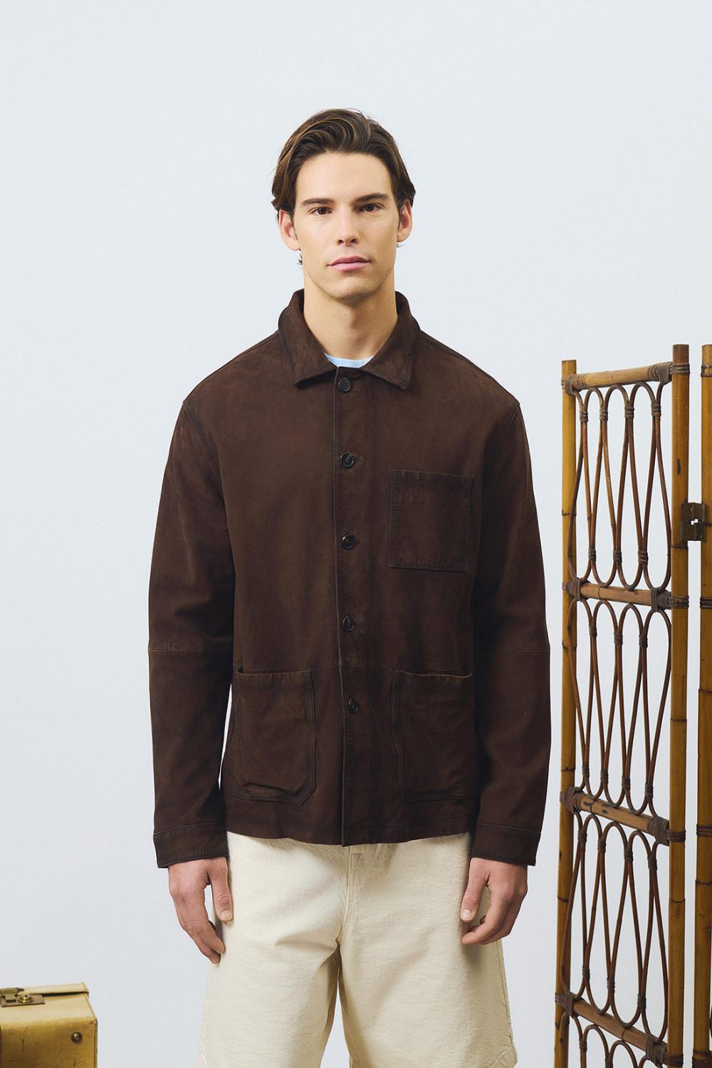 ROY ROGERS: WORK JACKET IN WASHED SUEDE
