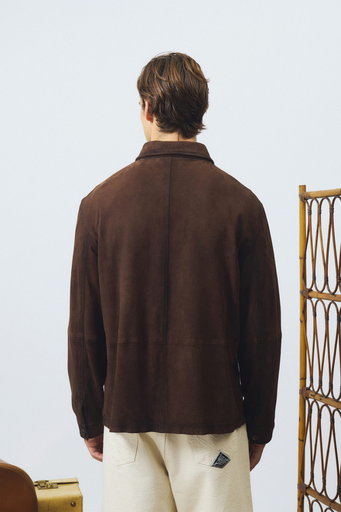 WORK JACKET IN WASHED SUEDE