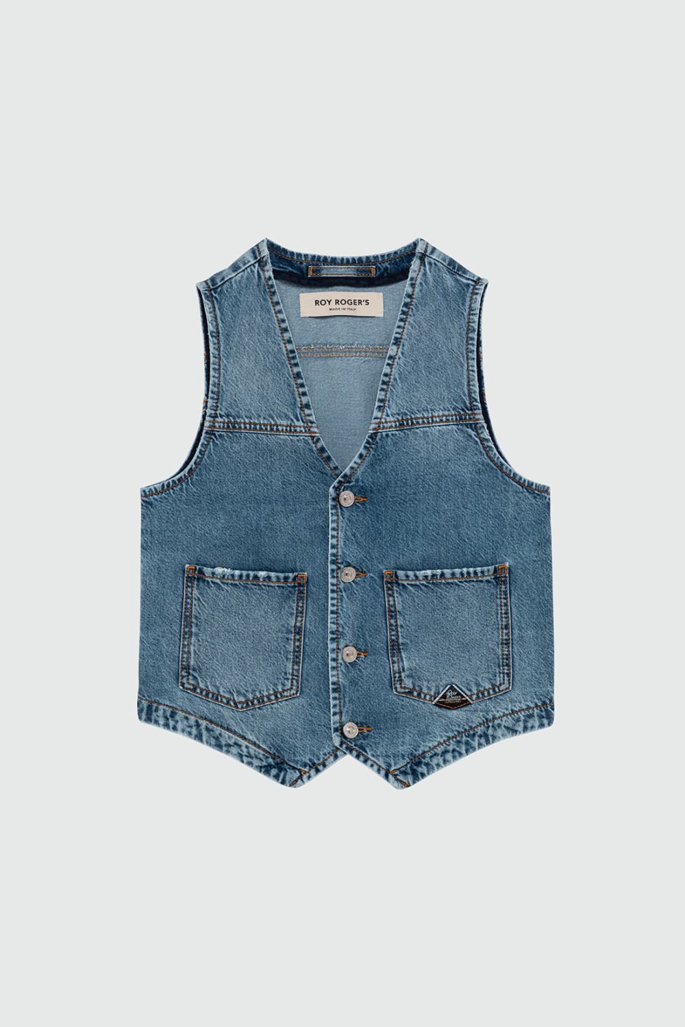 ROY ROGERS: GILET IN DENIM OCEAN