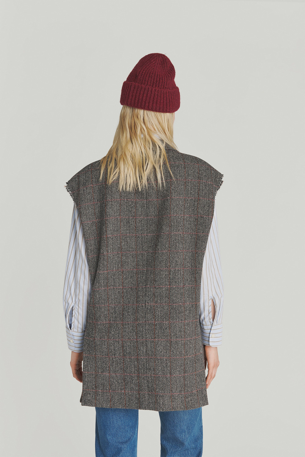 ROY ROGERS: GILET IN LANA A SPINA DI PESCE