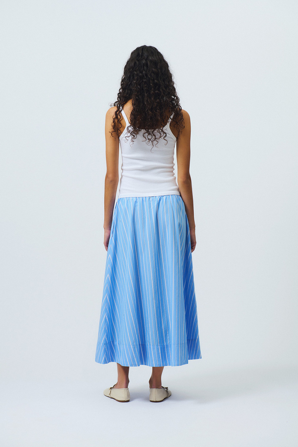 ROY ROGERS: CAPRI SKIRT IN STRIPED POPLIN
