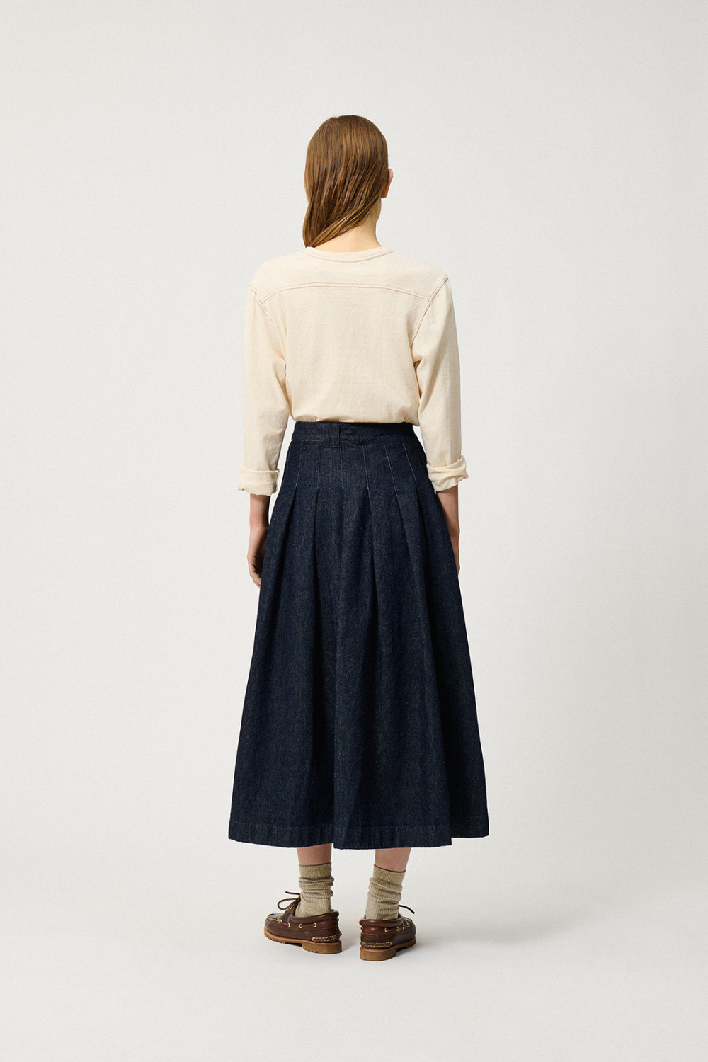 ROY ROGERS: CINDY SKIRT IN RINSE WASH DENIM