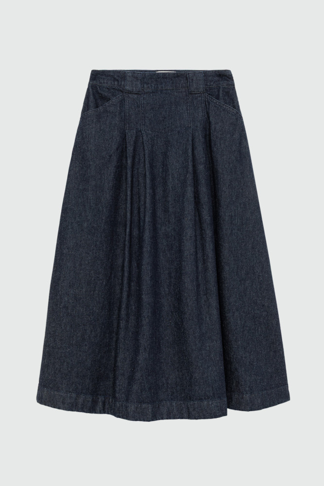 CINDY SKIRT IN RINSE WASH DENIM