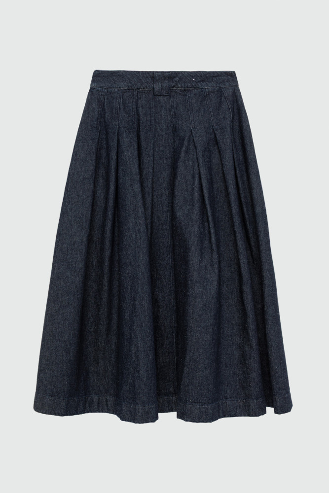CINDY SKIRT IN RINSE WASH DENIM