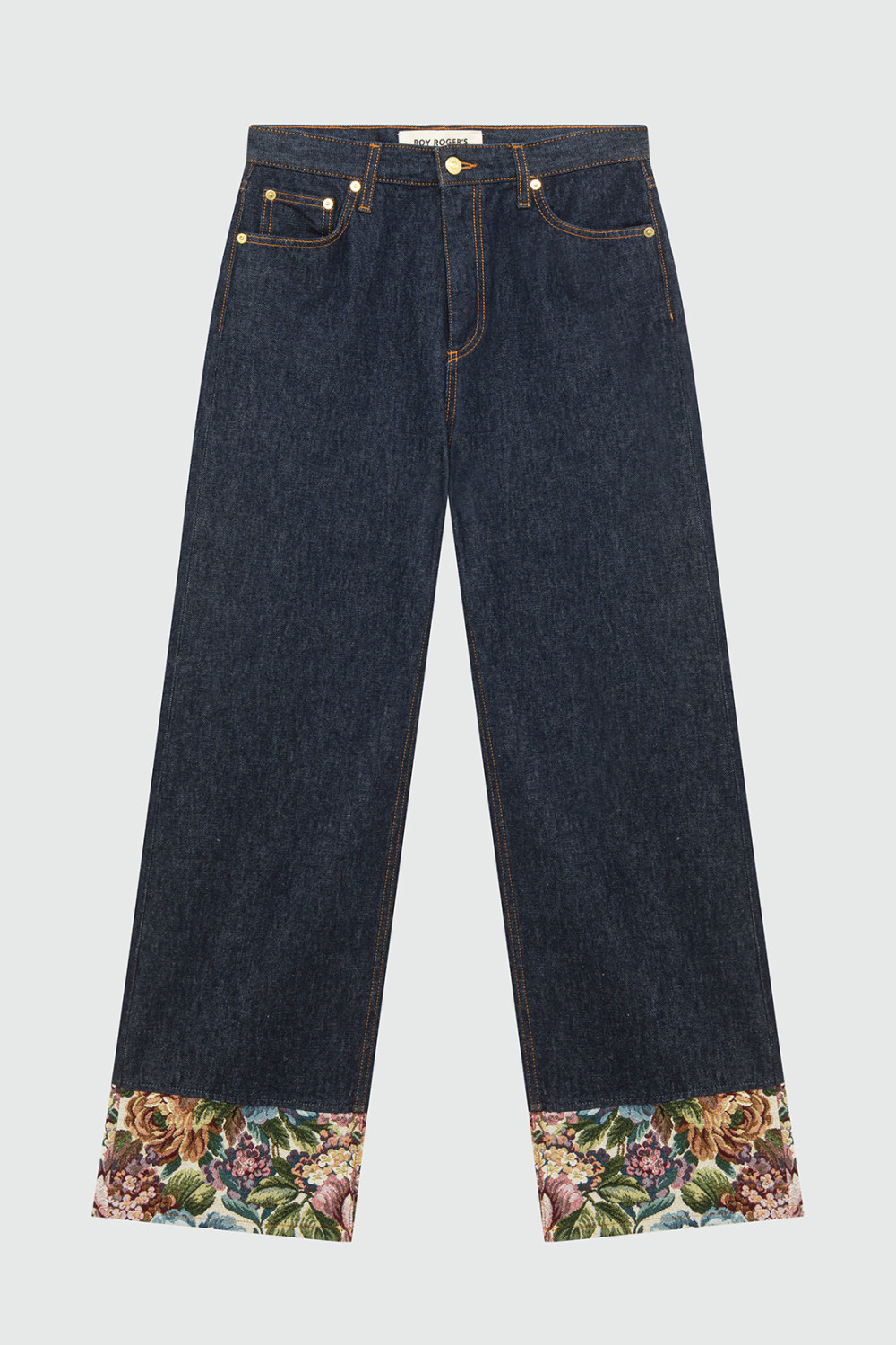 ROY ROGERS: JEANS SUPER WIDE FLOWER TAPESTRY