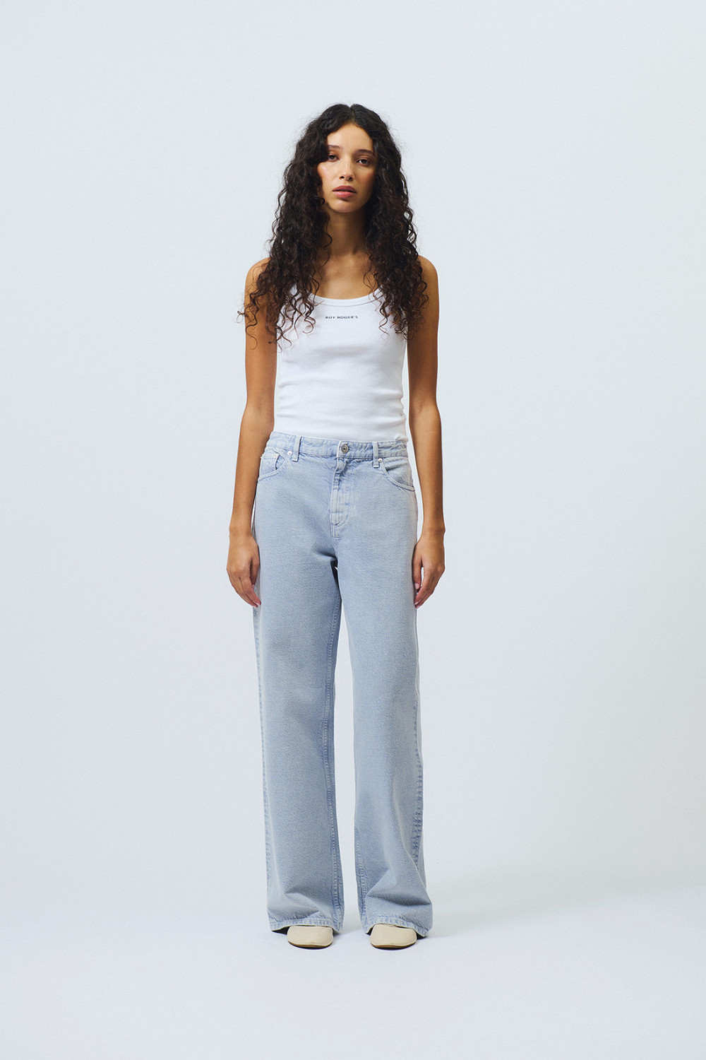 ROY ROGERS: JEANS SUPER WIDE MARMO STONEJEANS SUPER WIDE MARMO STONE