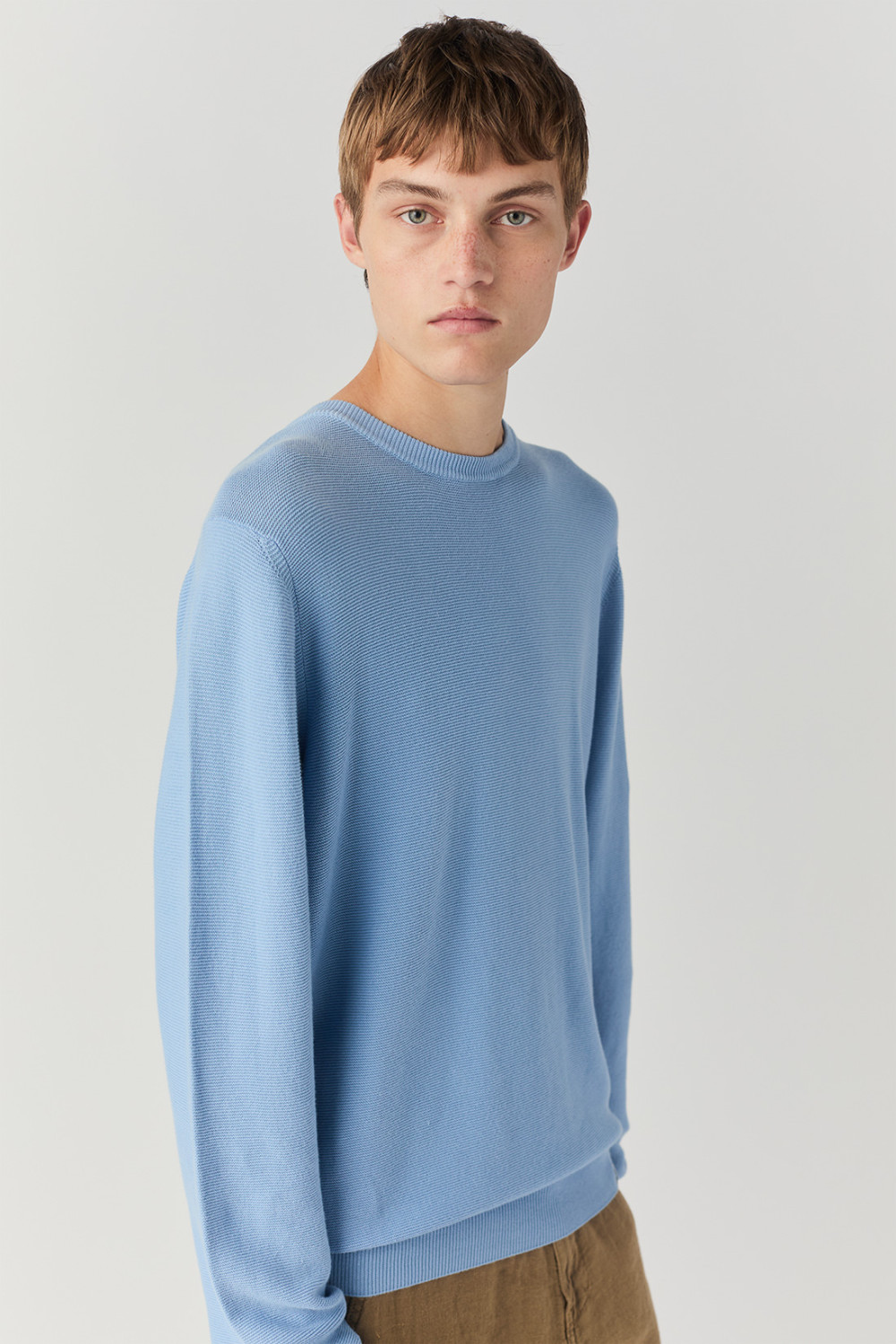 ROY ROGERS: CREW NECK SWEATER IN LINKS STITCH CREPE