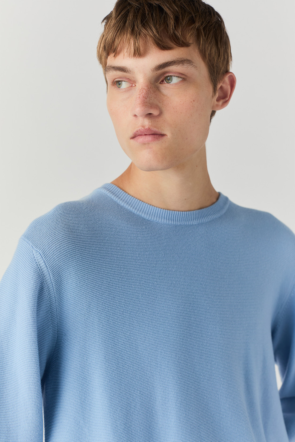 ROY ROGERS: CREW NECK SWEATER IN LINKS STITCH CREPE