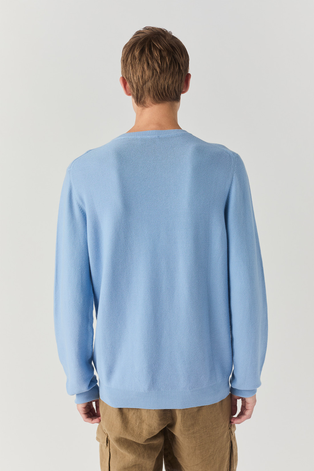 ROY ROGERS: CREW NECK SWEATER IN LINKS STITCH CREPE