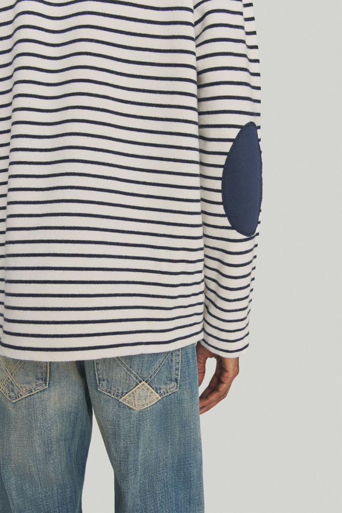 STRIPED JERSEY CREWNECK SWEATER