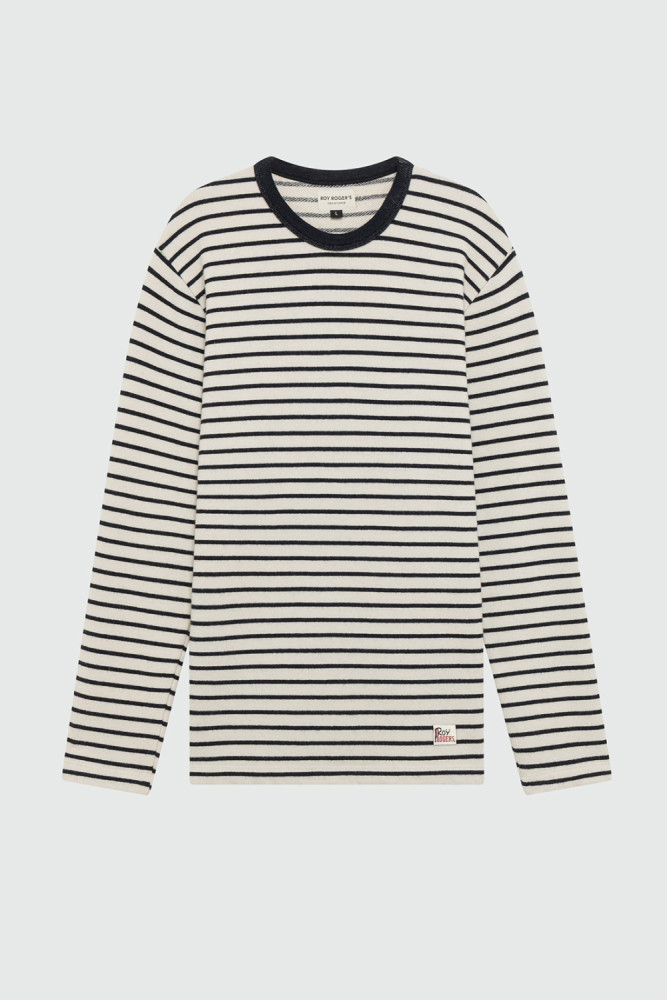 STRIPED JERSEY CREWNECK SWEATER