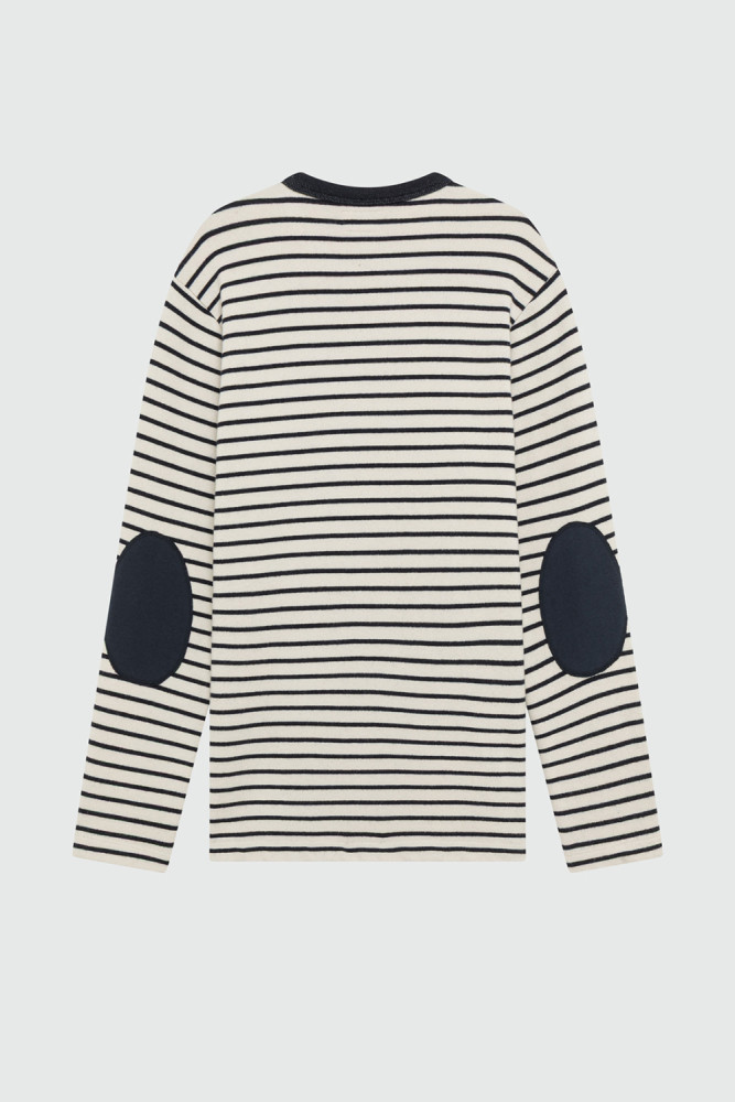 STRIPED JERSEY CREWNECK SWEATER