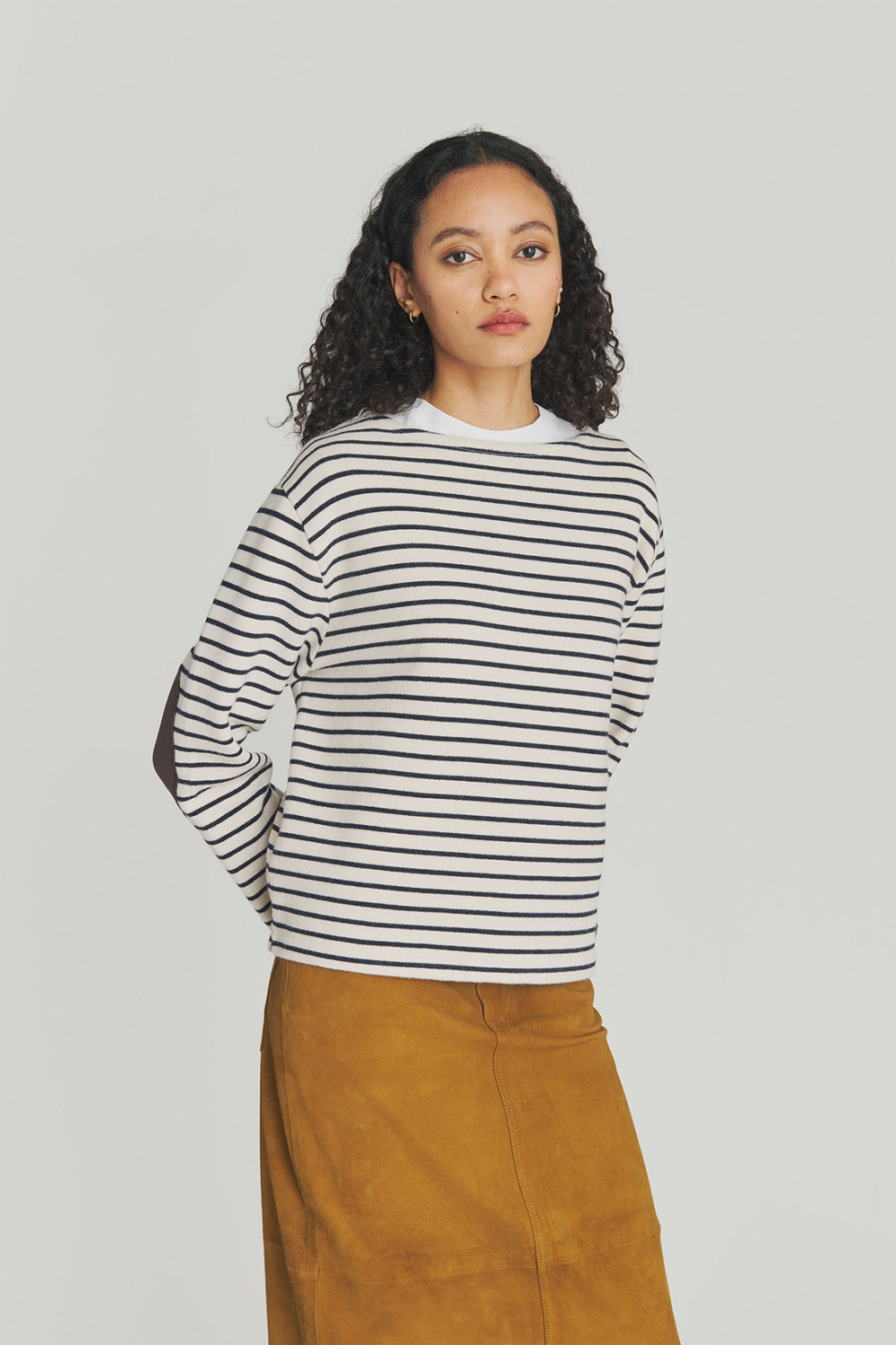 ROY ROGERS: CREWNECK TOP IN STRIPED JERSEY