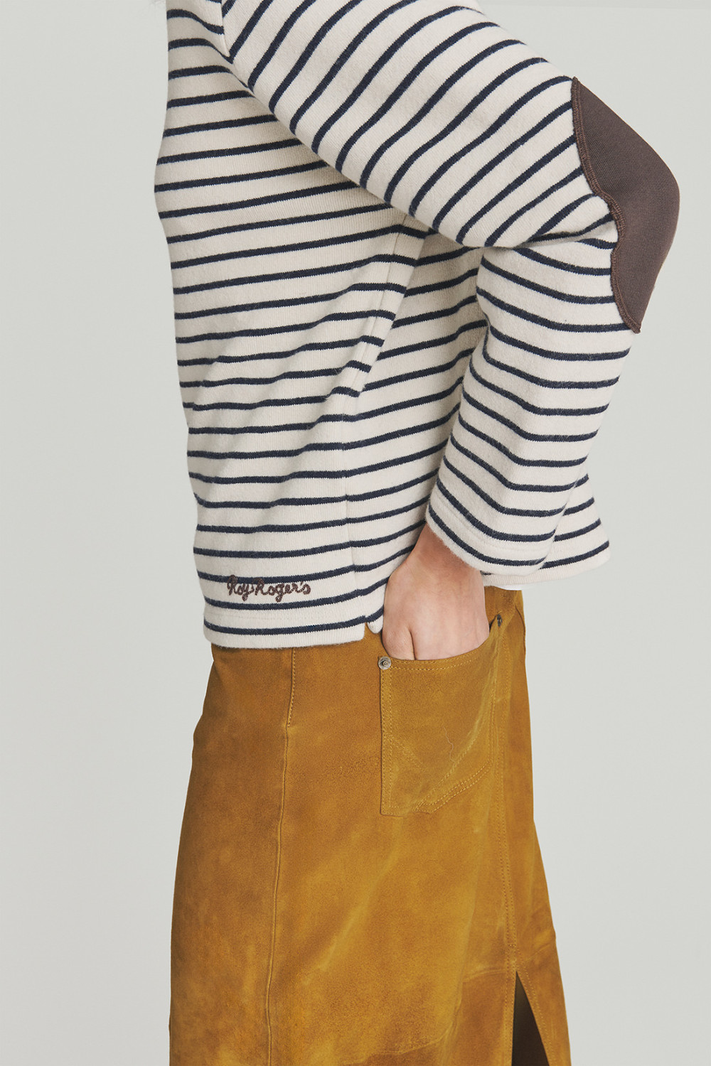 ROY ROGERS: CREWNECK TOP IN STRIPED JERSEY