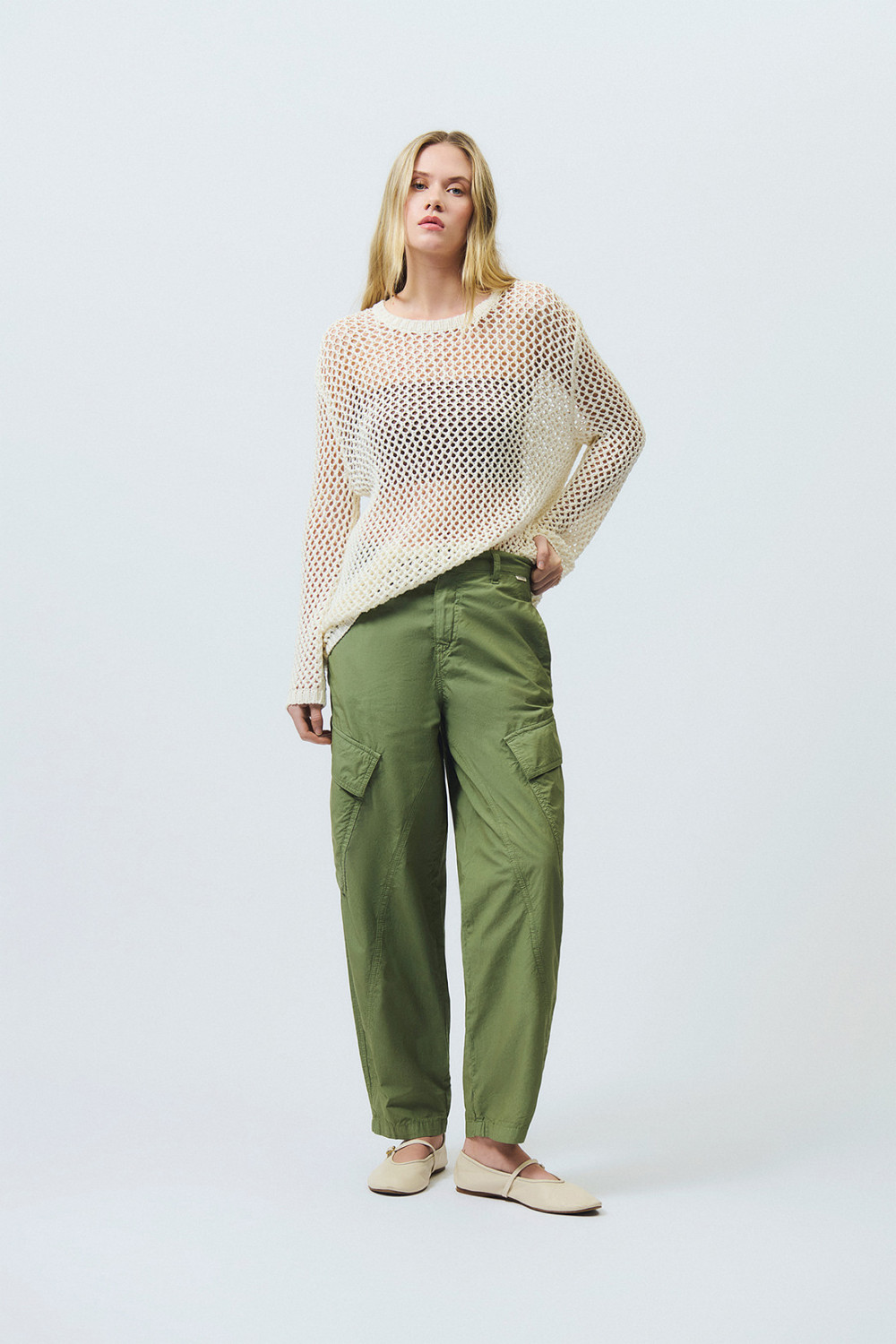 ROY ROGERS: CREW NECK SWEATER IN MESH