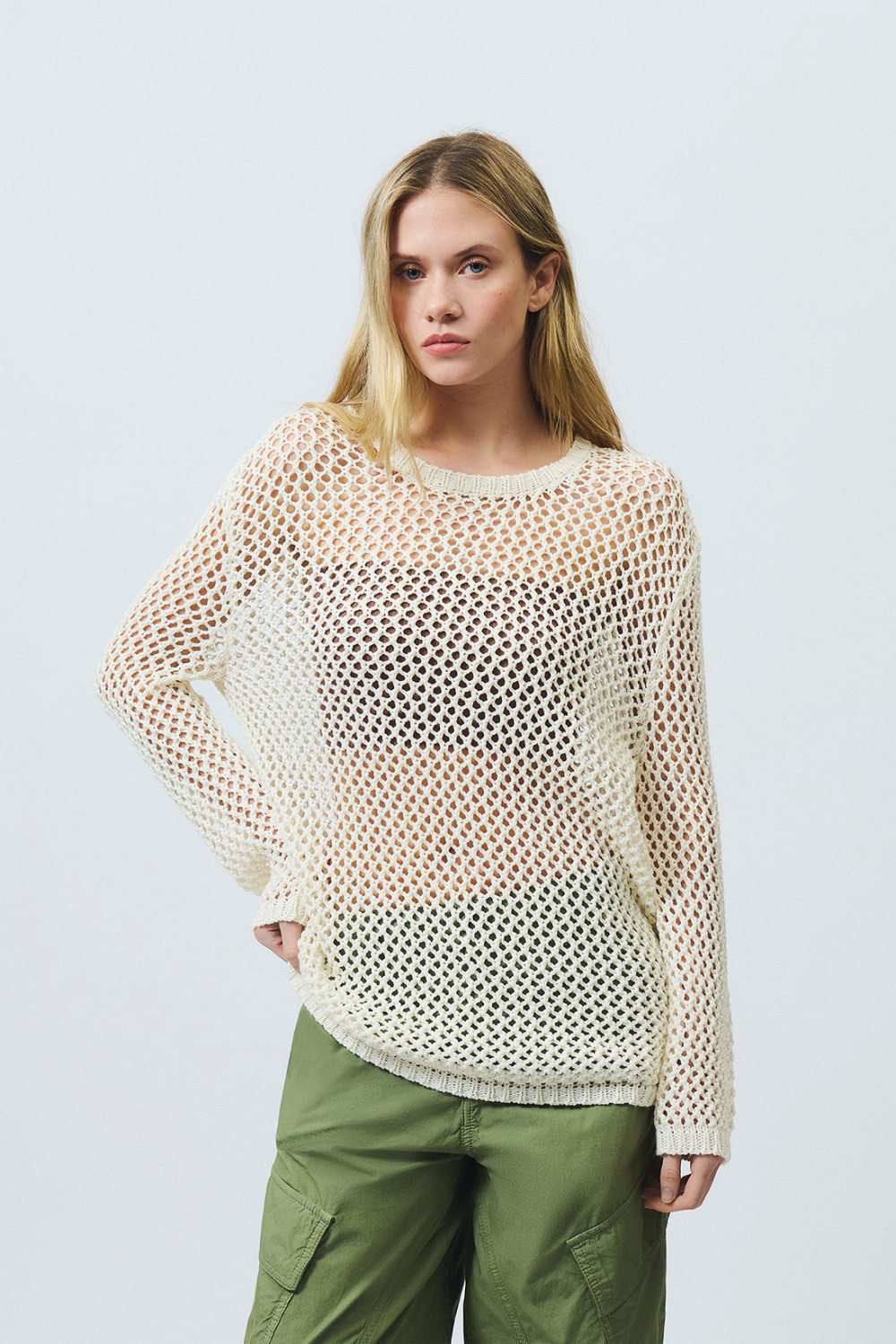 ROY ROGERS: CREW NECK SWEATER IN MESH