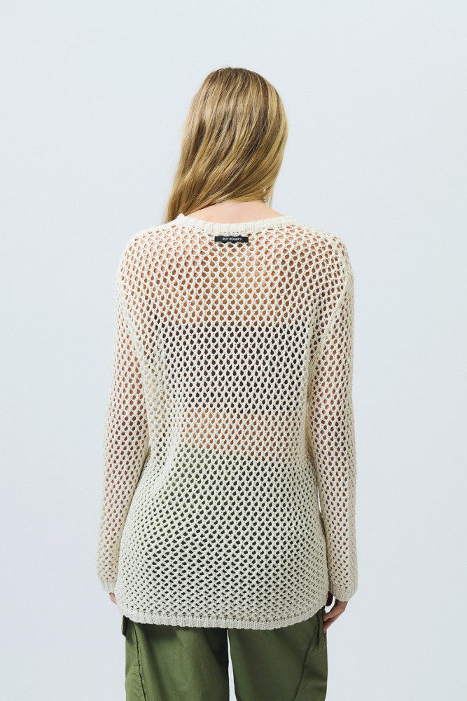 CREW NECK SWEATER IN MESH
