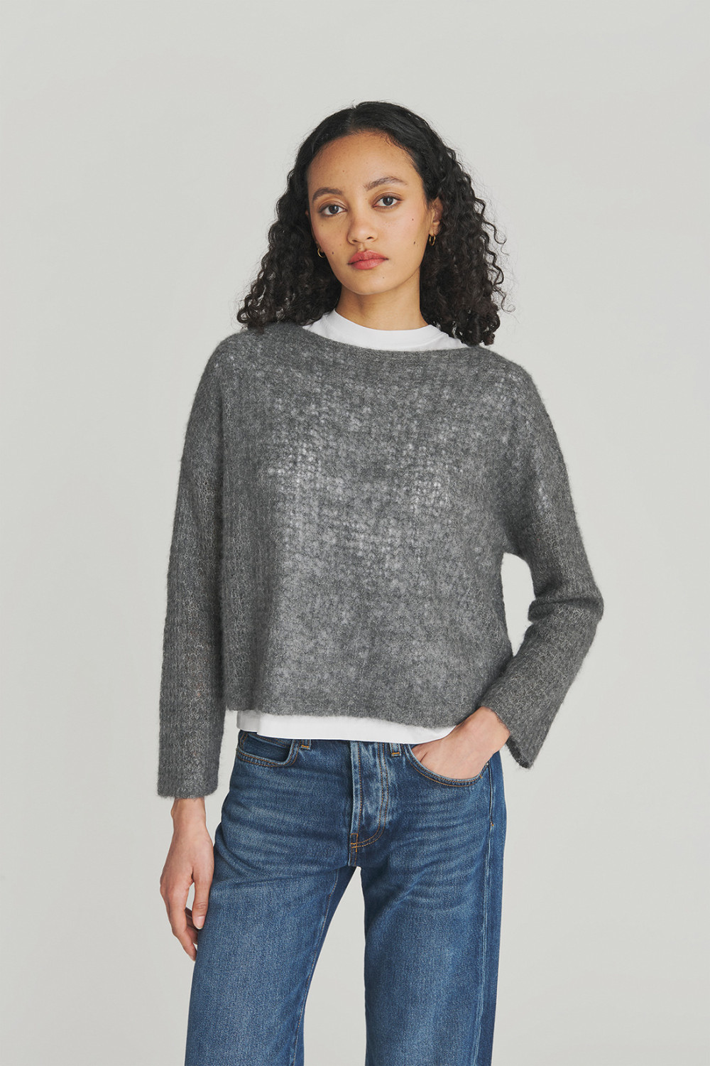 ROY ROGERS: MAGLIA WAFFLE IN CASHMERE E SETA