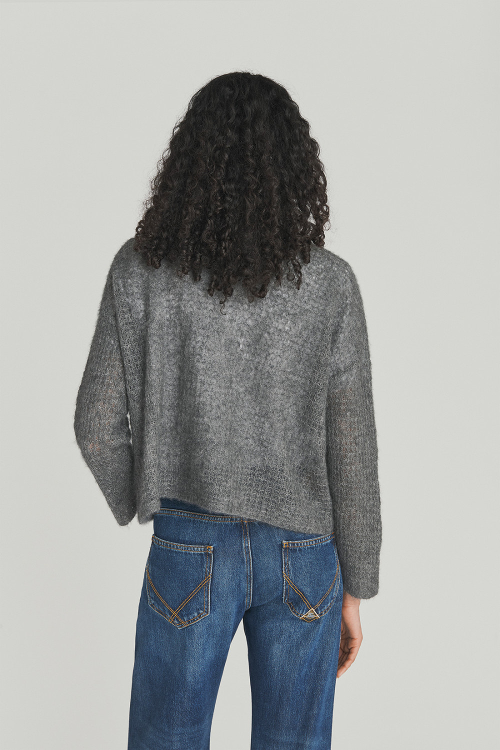 ROY ROGERS: MAGLIA WAFFLE IN CASHMERE E SETA