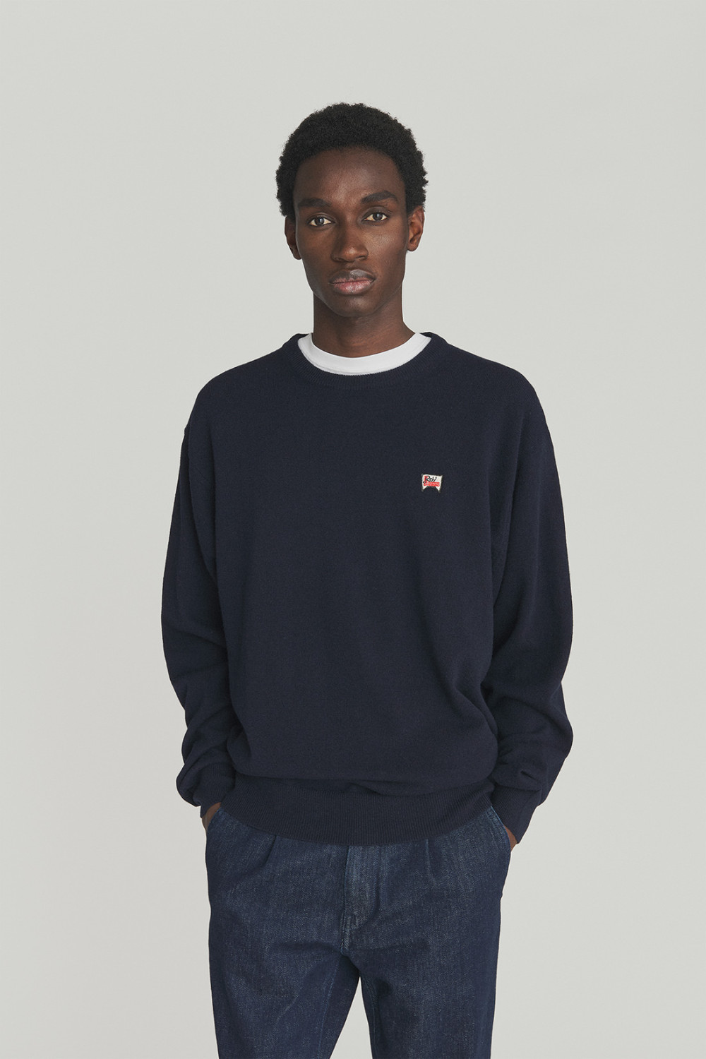 ROY ROGERS: MAGLIONE GIROCOLLO BOX IN LANA