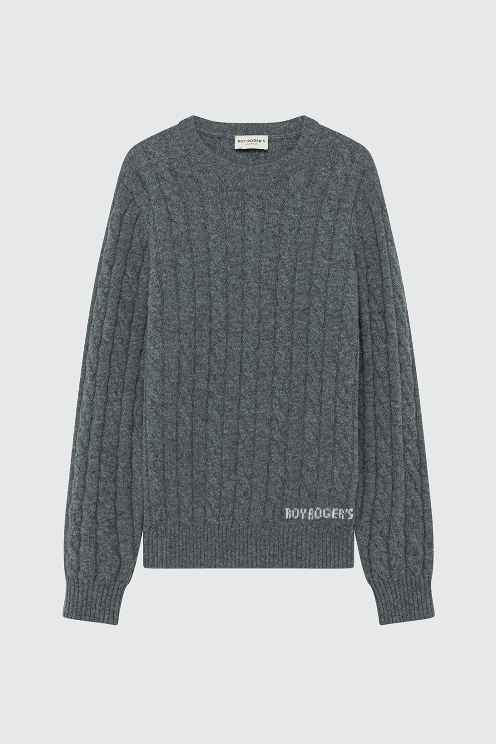 ROY ROGERS: MAGLIONE GIROCOLLO CABLE IN LANA E CASHMERE