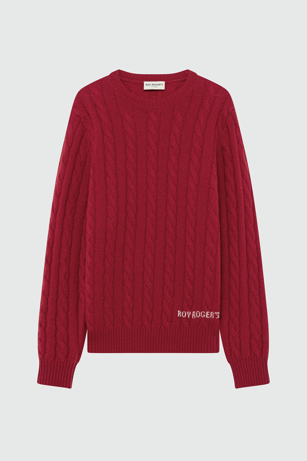 ROY ROGERS: CABLE-KNIT CREWNECK SWEATER IN WOOL AND CASHMERE