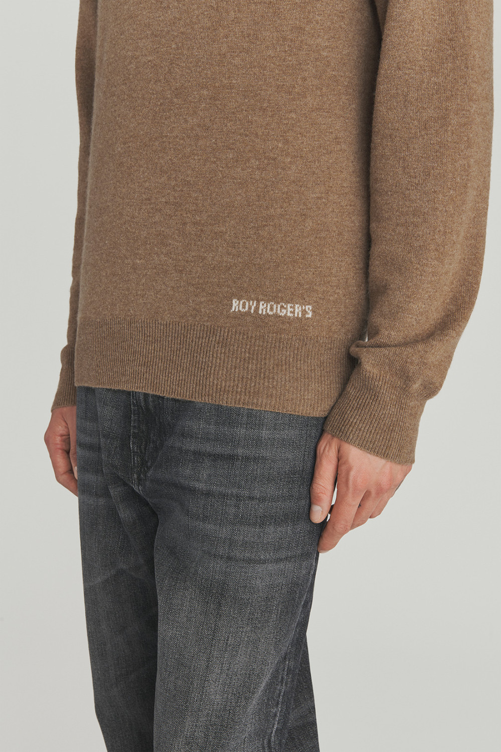 ROY ROGERS: MAGLIONE GIROCOLLO IN LANA E CASHMERE