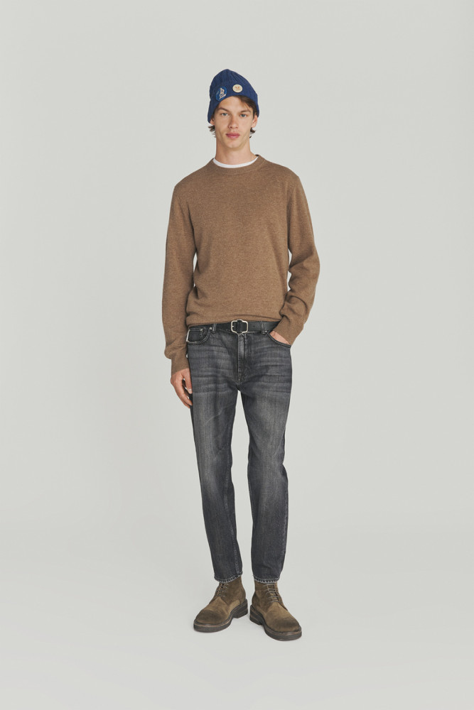 CREWNECK SWEATER IN WOOL AND CASHMERE