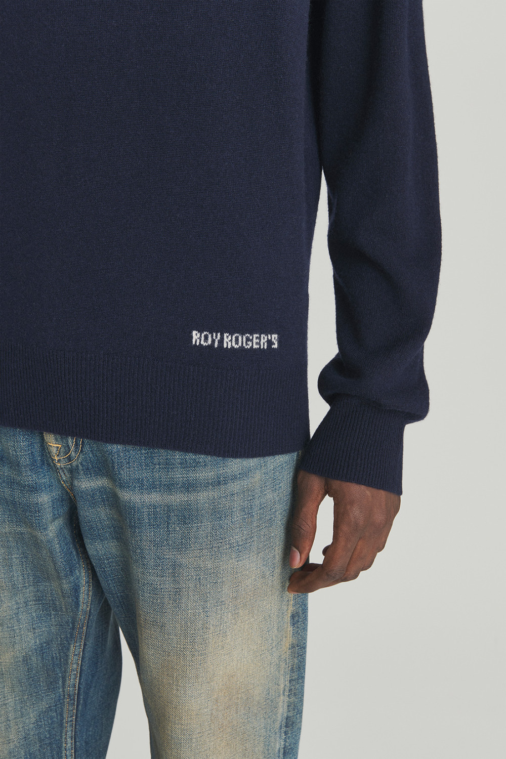 ROY ROGERS: MAGLIONE GIROCOLLO IN LANA E CASHMERE