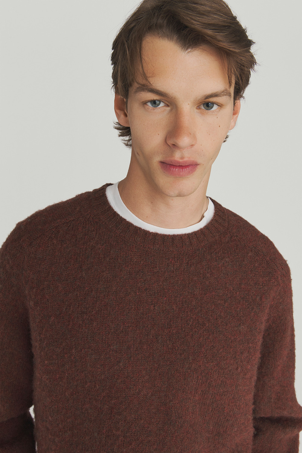 ROY ROGERS: MAGLIONE GIROCOLLO IN LANA SHETLAND