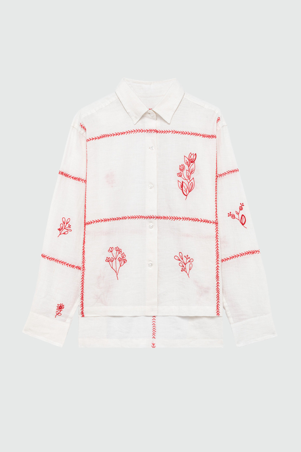 ROY ROGERS: OLD GLORY - HARVEST SHIRT WITH FLORAL EMBROIDERY 