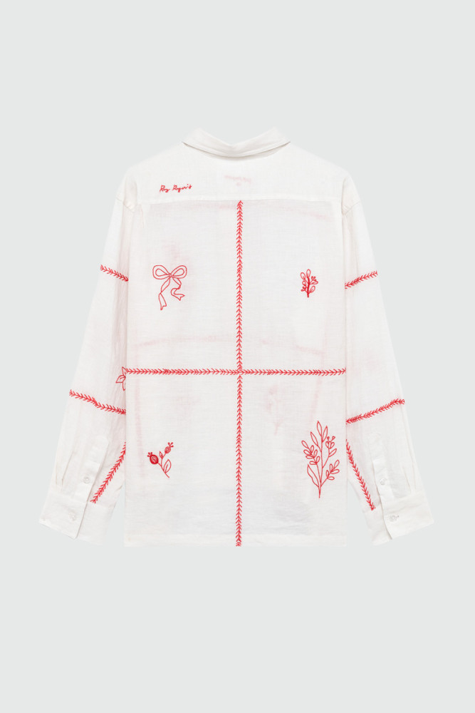 OLD GLORY - HARVEST SHIRT WITH FLORAL EMBROIDERY 