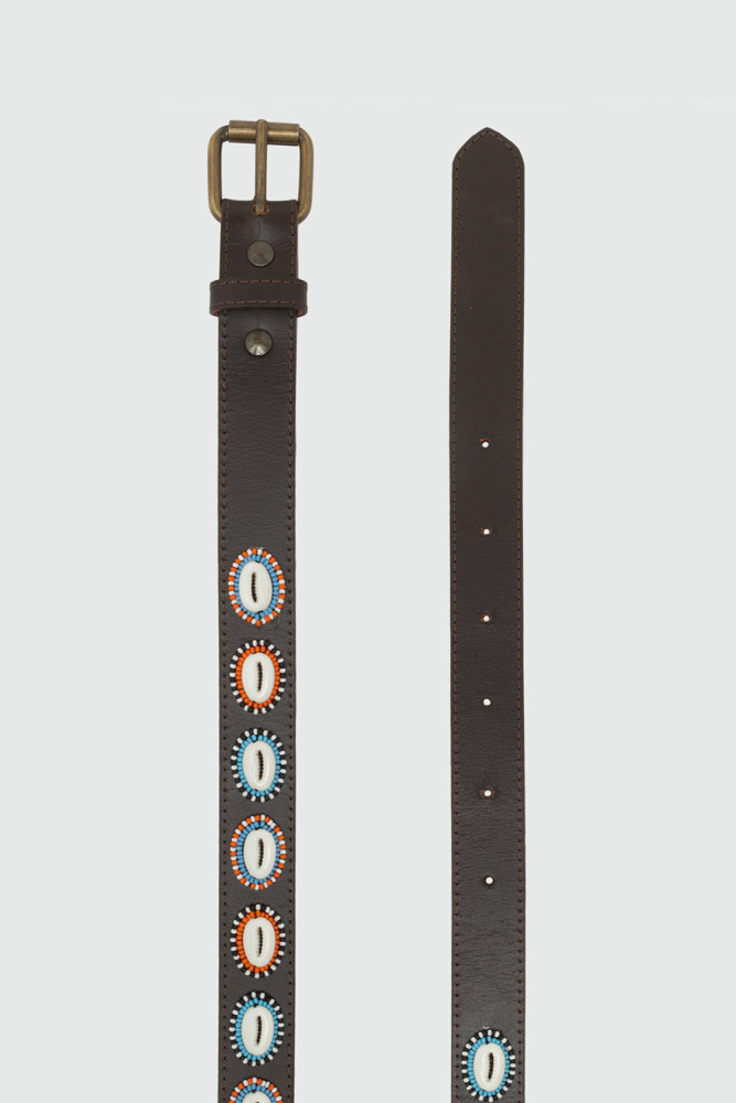 OLD GLORY - BELT IN LEATHER WITH SHELLS