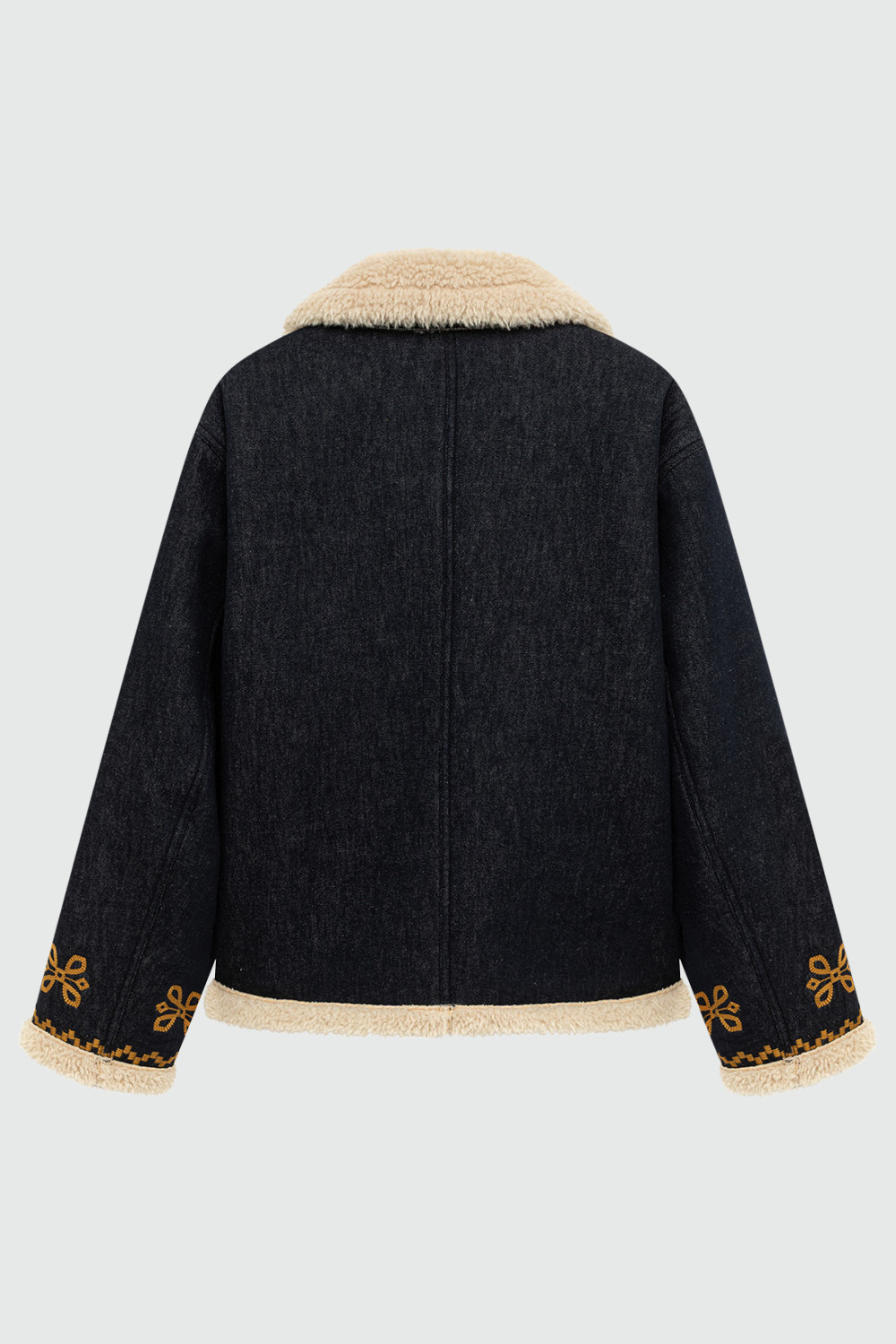 ROY ROGERS: OLD GLORY-GIACCA CHUBA IN DENIM CON SHEARLING