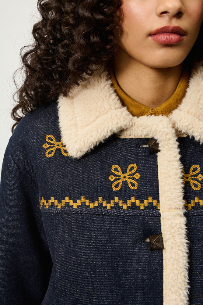 OLD GLORY-GIACCA CHUBA IN DENIM CON SHEARLING