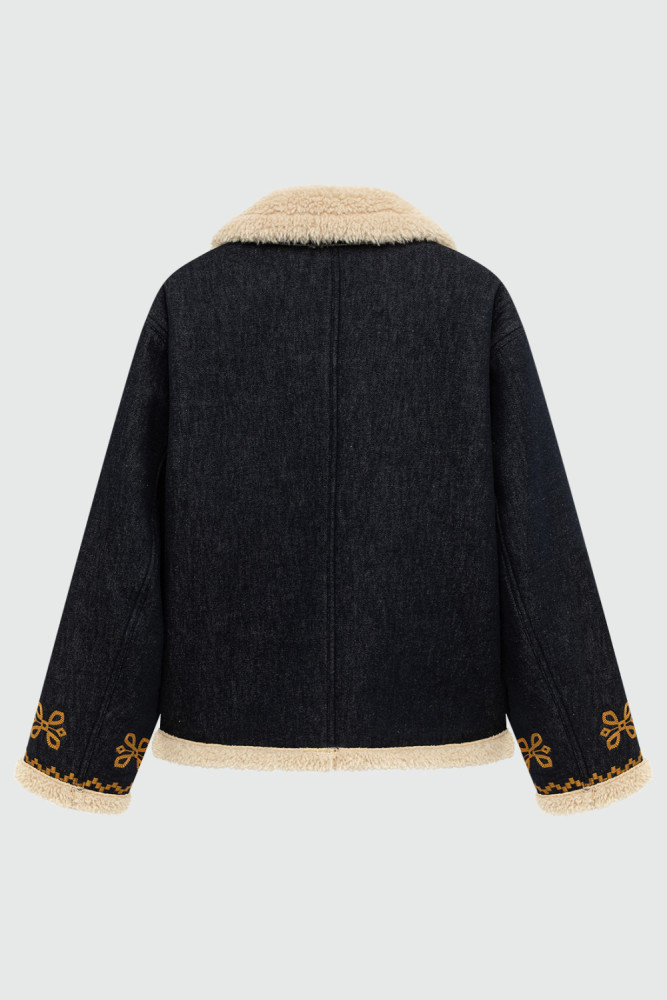 OLD GLORY-GIACCA CHUBA IN DENIM CON SHEARLING