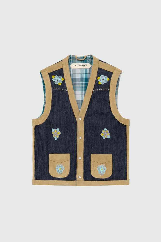OLD GLORY - SONNY VEST IN SUEDE AND DENIM