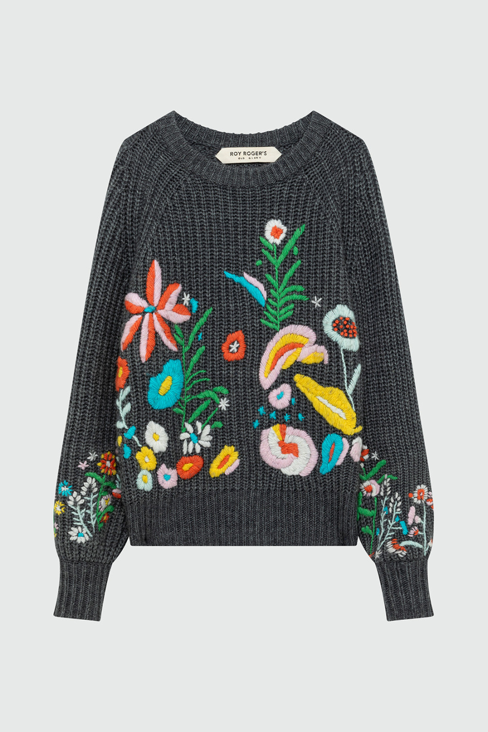 ROY ROGERS: OLD GLORY - PULLOVER CON RICAMI FLOREALI